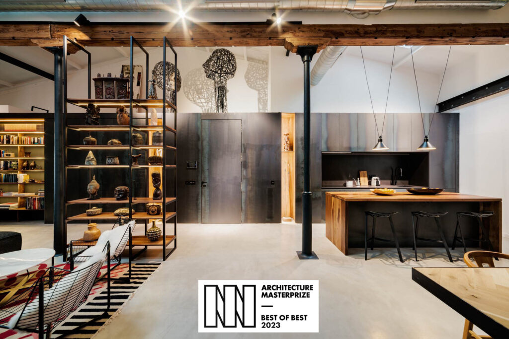 Cocina de la Casa Galería de Arte proyecto galardonado con el premio Masterprize Cocina de la Casa Galería de Arte del escultor Juanma Noguera