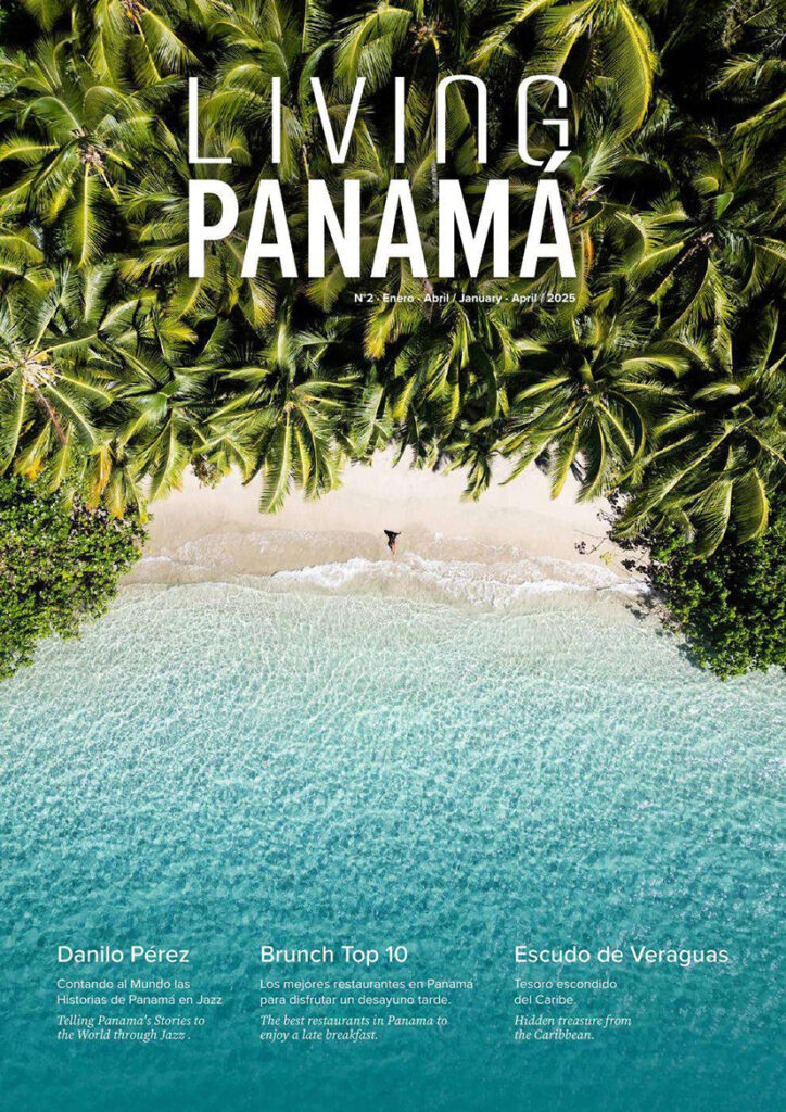 Portada de la Revista Living Panamá número 2 Pinturas del artista Juanma Noguera