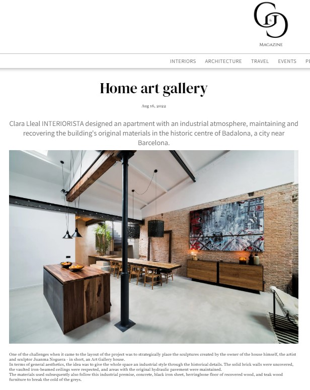 Clara Lleal interiorista en G&G Grand Magazine